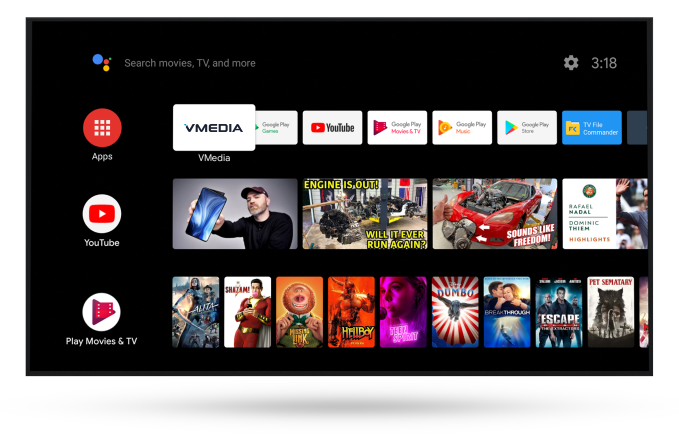 TV VMedia avec Android TV 9.0