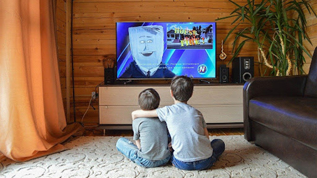 Boys streaming their favorite TV show