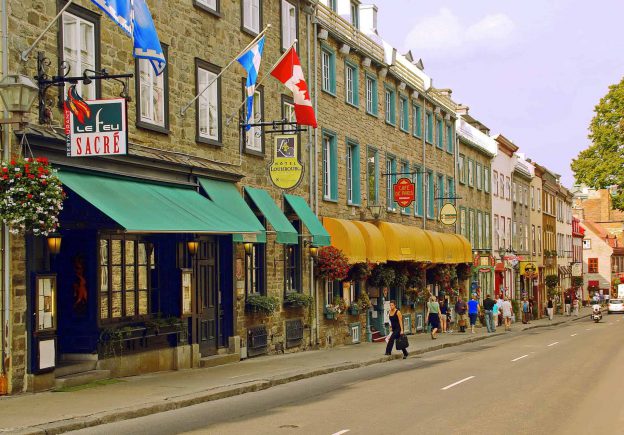 A street in the city of Quebec, Canada.