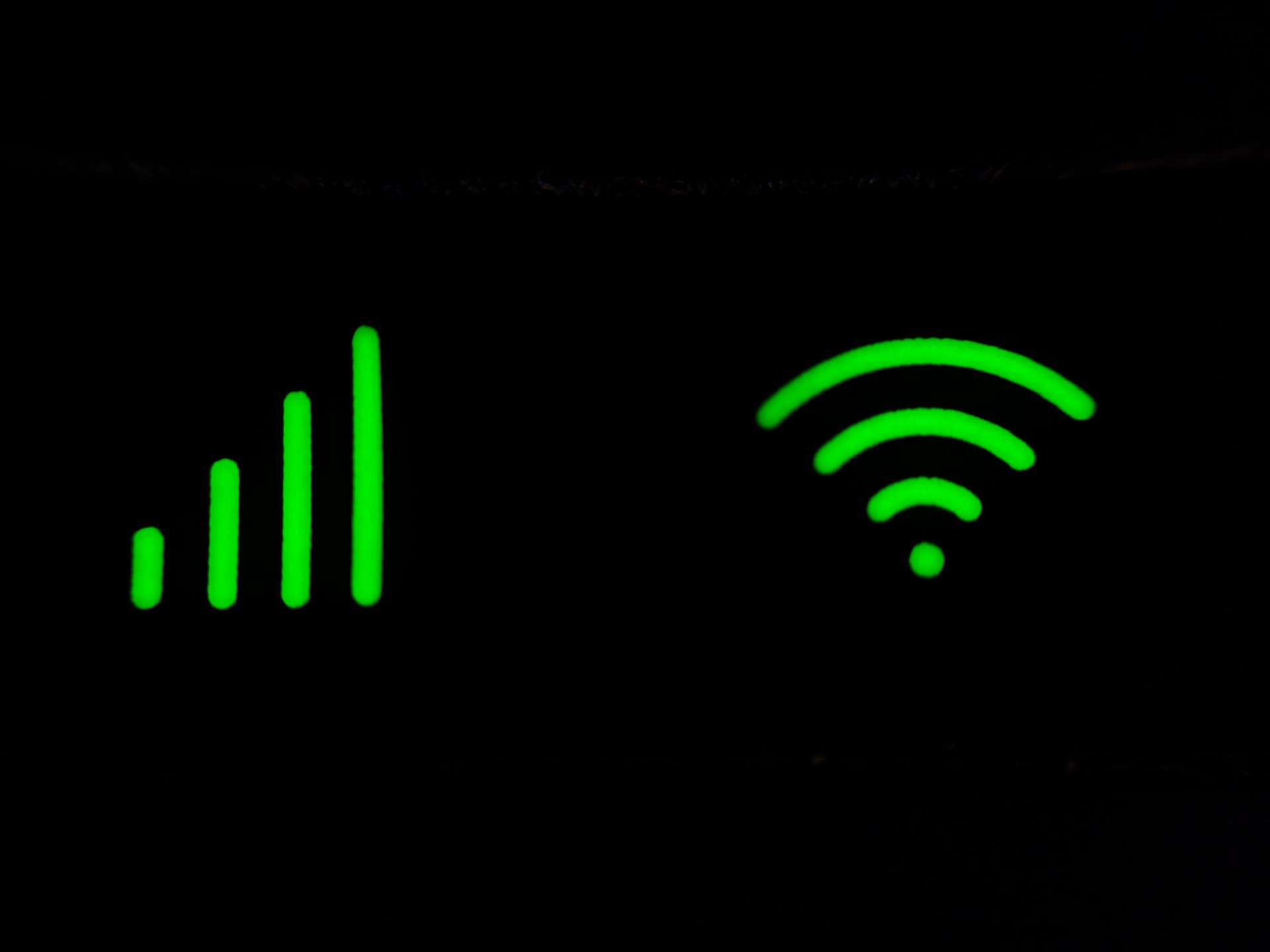 Lights symbolizing wifi signal