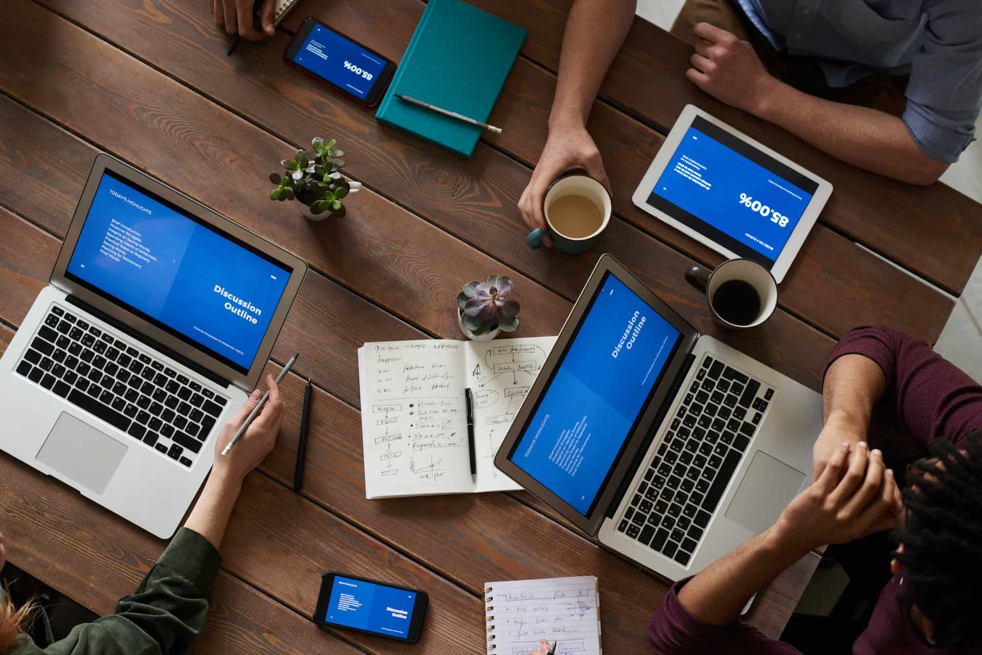a group working on computers