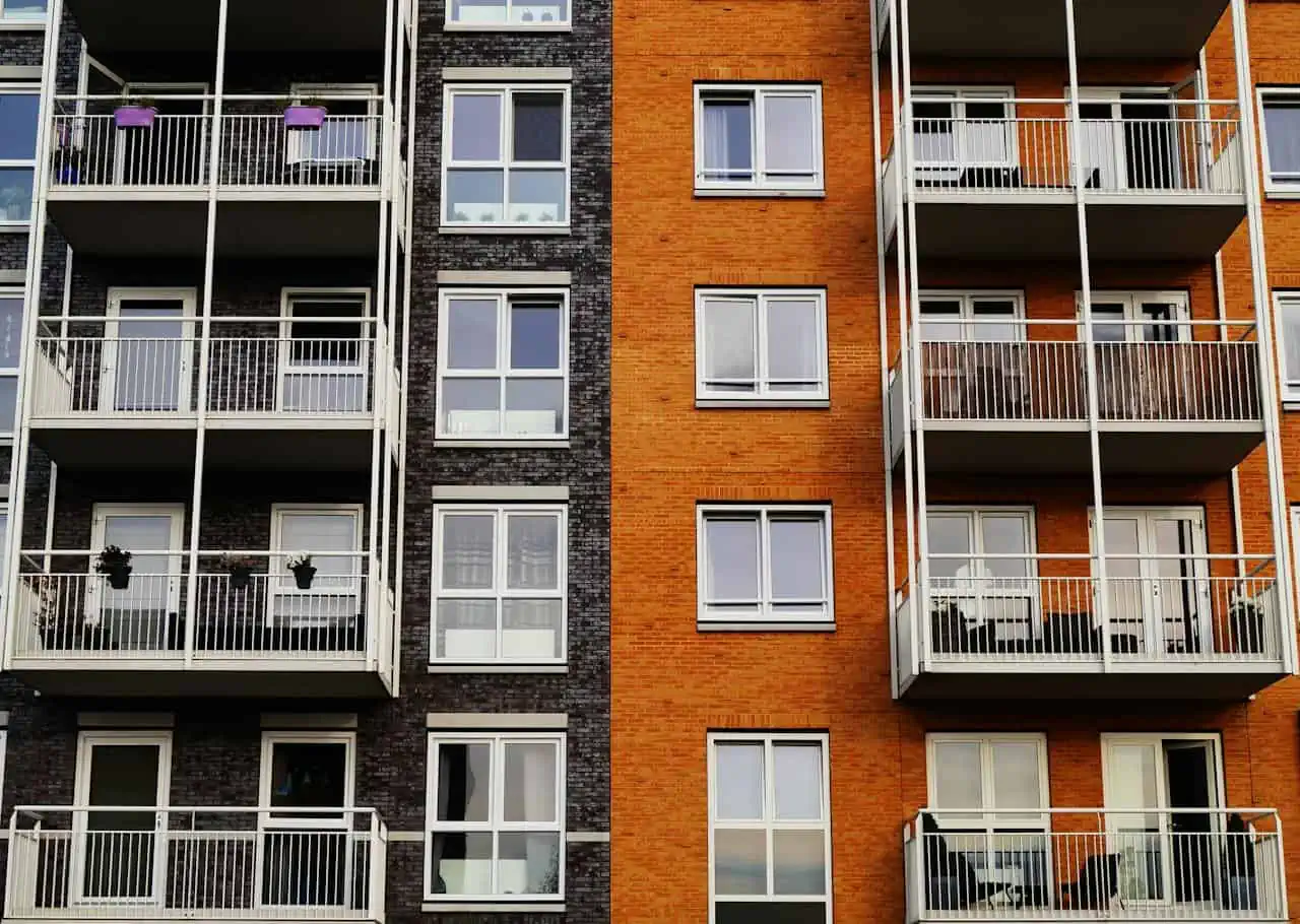 Exterior of an apartment building image