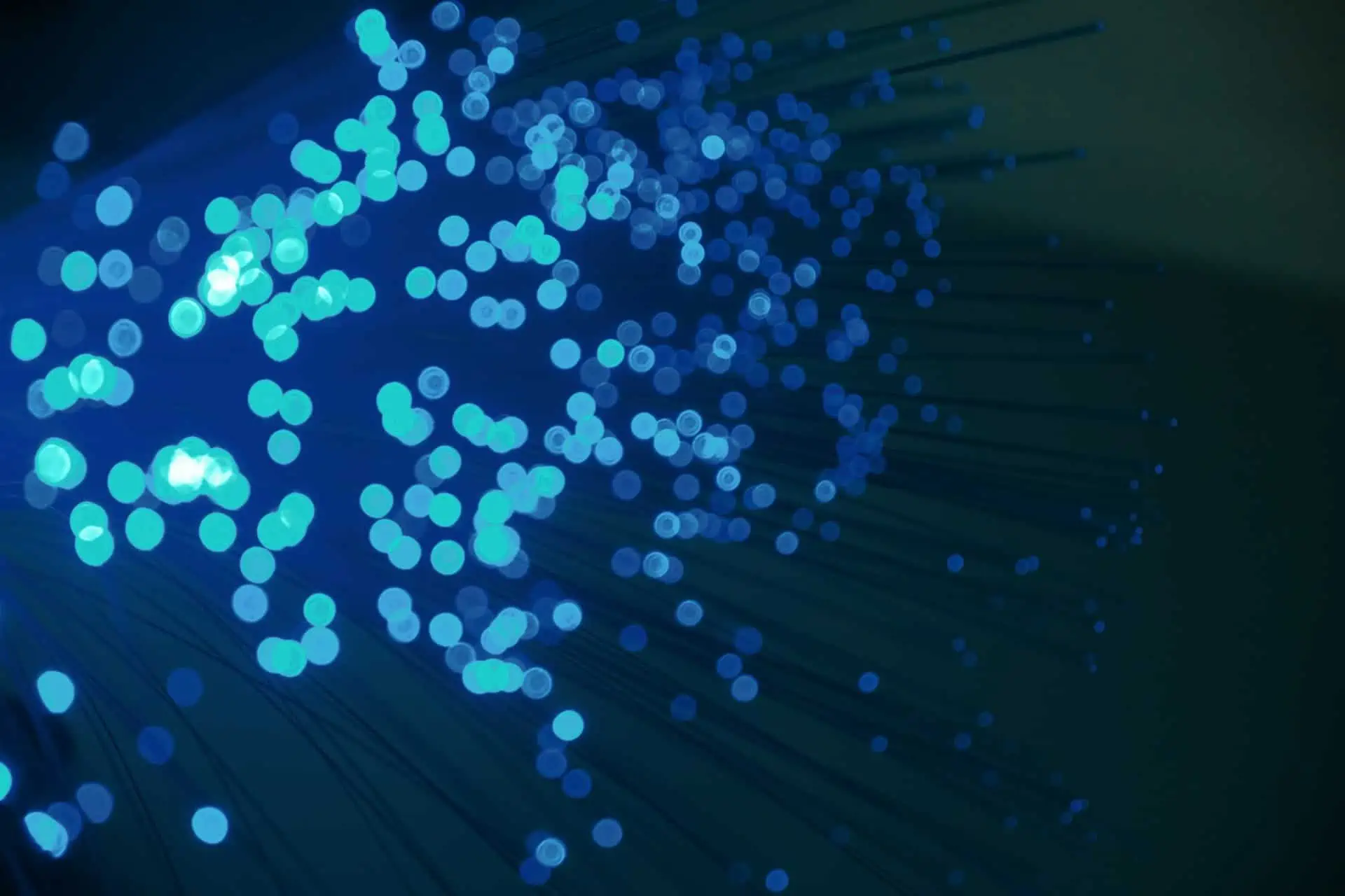 Fiber optic internet cables with blue lights image