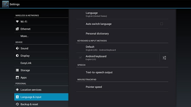 Language and Input Settings